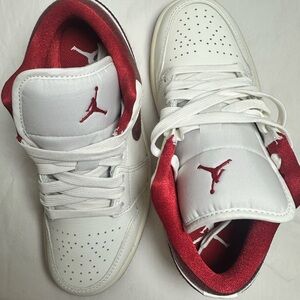 Nike Kids White and Red Sneakers